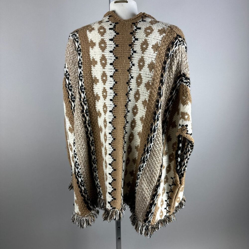 Cocogio Alpaca Blend Poncho Cardigan Sweater Aztec Western Boho One Size NWT - Picture 7 of 7